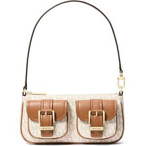 Michael Kors Zoe Small Convertible Pouchette([‘Gold-tone Hardware/Vanilla/Acorn’])