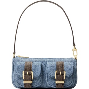 Michael Kors Zoe Small Convertible Pouchette(Gold-tone Hardware/Washed Denim/New Horizon)