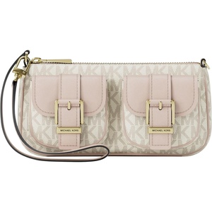 Michael Kors Zoe Small Convertible Pouchette(Mk Signature/Vanilla/Soft Pink)