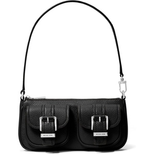 Michael Kors Zoe Small Convertible Pouchette(Silver-tone Hardware/Black)