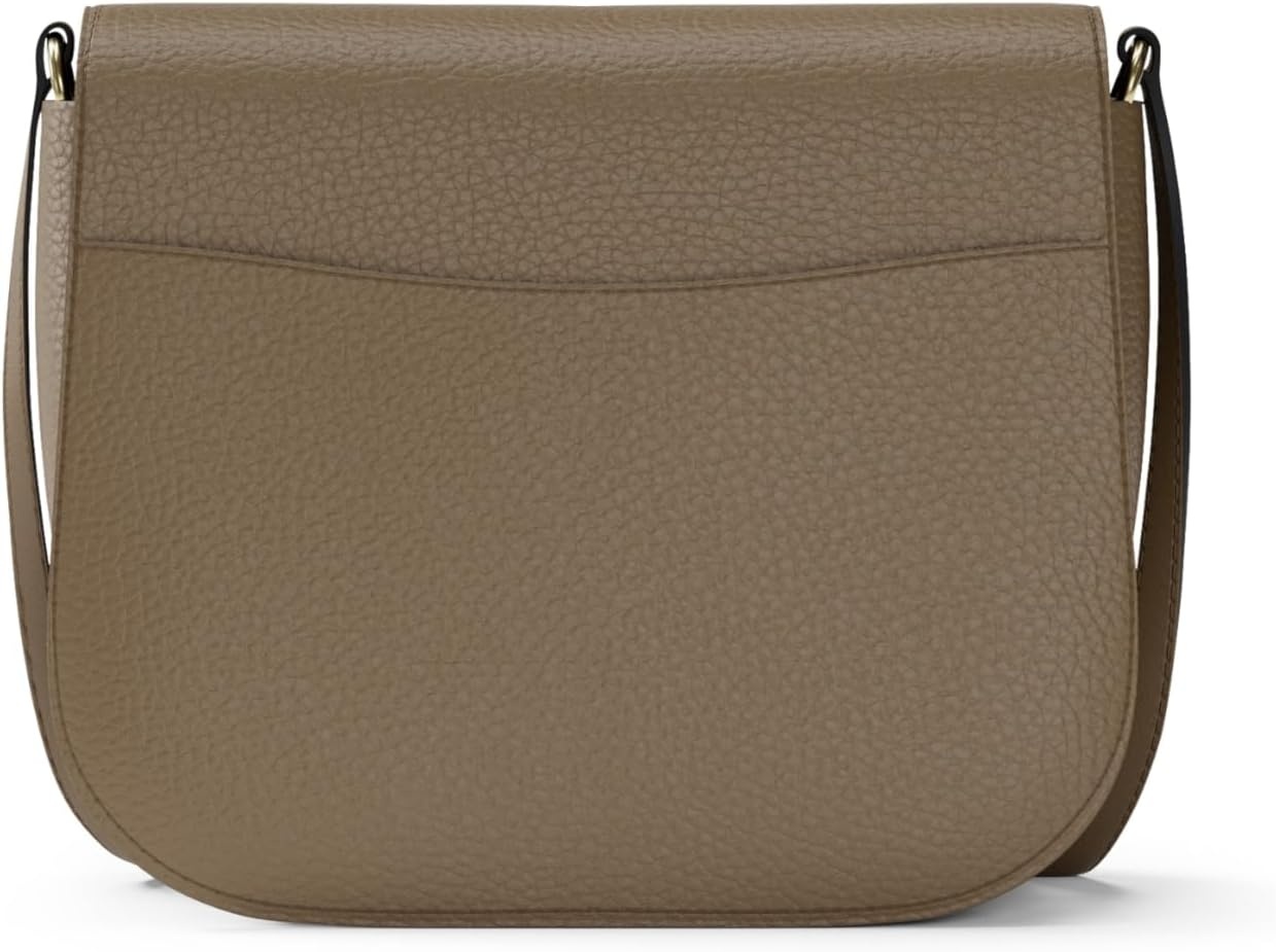 image:imageMichael Kors Emilia Small Saddle Crossbody BagGoldtone HardwareMetallic Pebble Embossed LeatherHusk