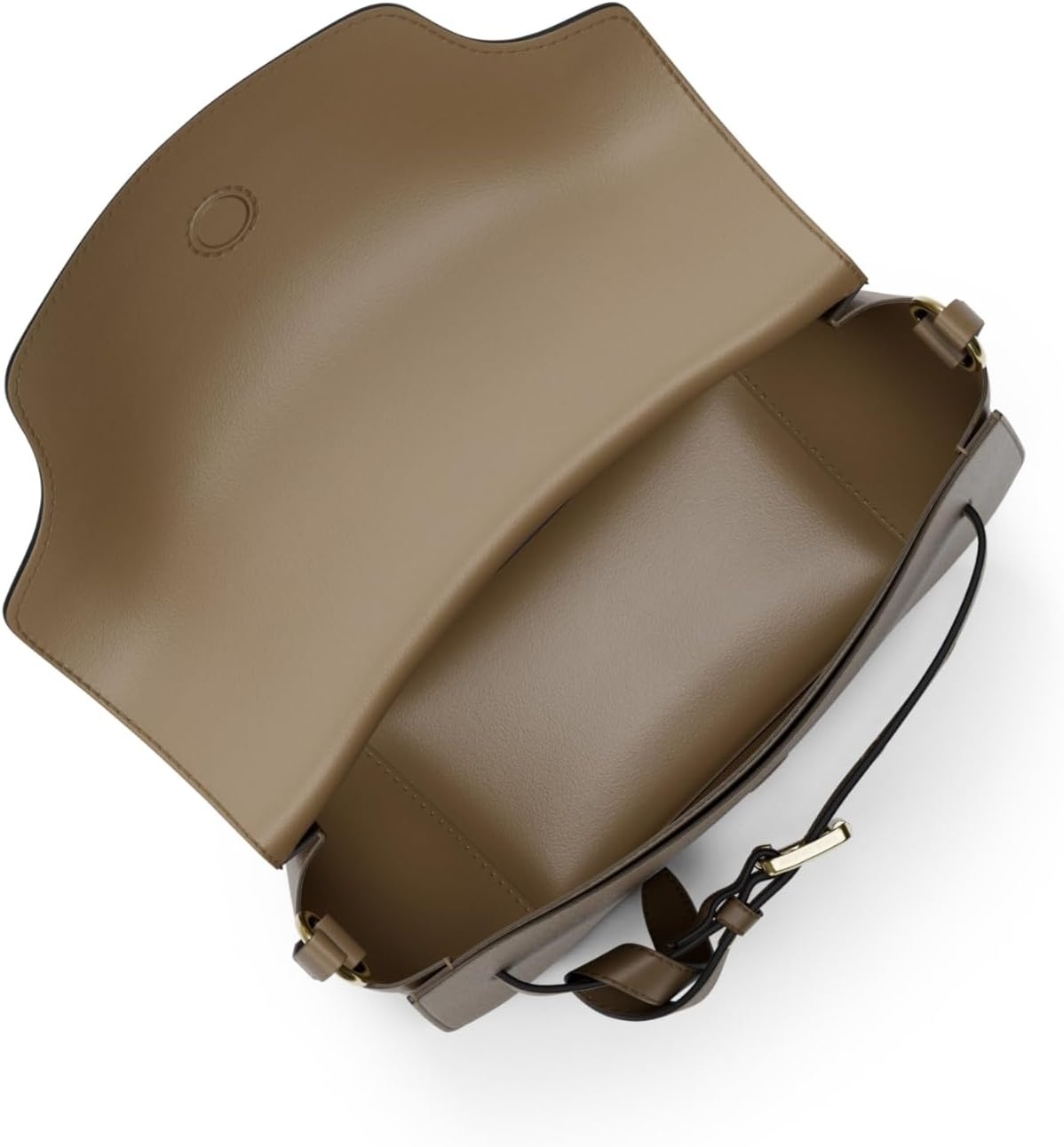 image:imageMichael Kors Emilia Small Saddle Crossbody BagGoldtone HardwareMetallic Pebble Embossed LeatherHusk