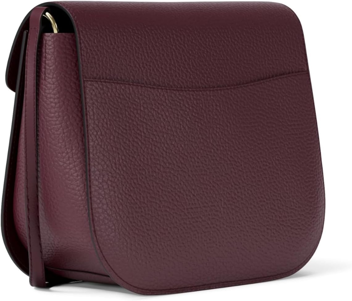 image:imageMichael Kors Emilia Small Saddle Crossbody BagSilvertone HardwarePebble LeatherOxblood