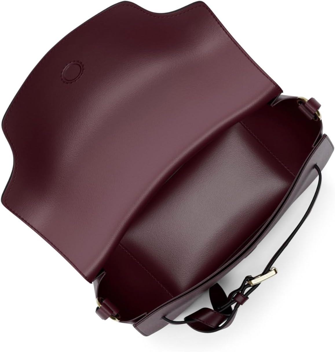 image:imageMichael Kors Emilia Small Saddle Crossbody BagSilvertone HardwarePebble LeatherOxblood