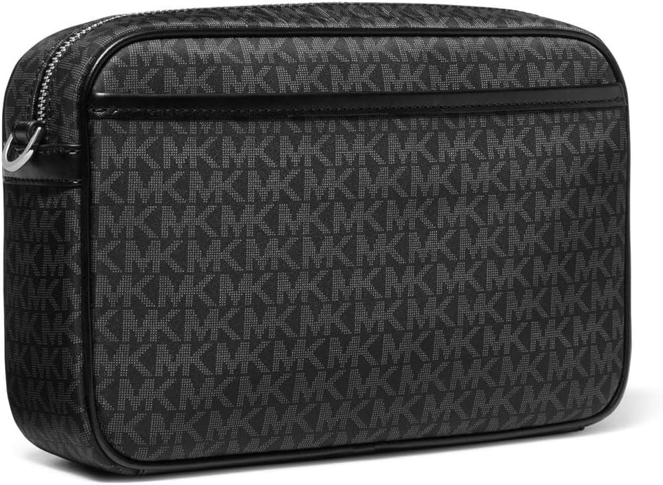 image:imageMichael Kors Jet Set Charm Large EastWest CrossbodySilvertone HardwareMk Signature NylonBlack