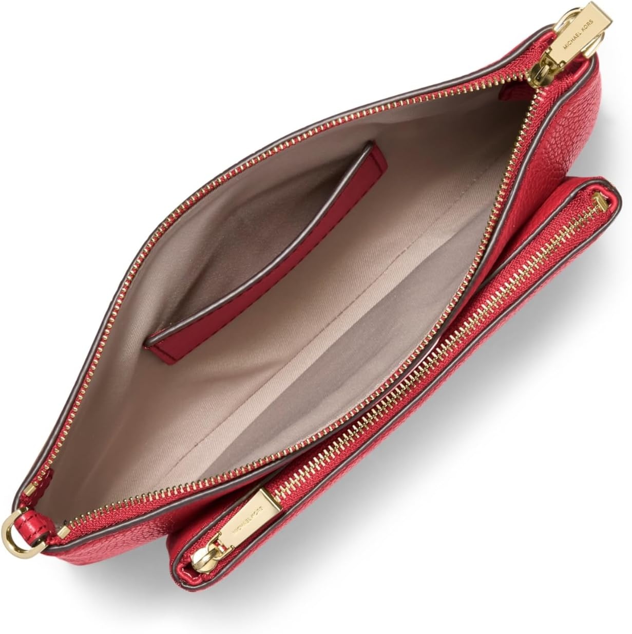 image:imageMichael Kors Jet Set Medium Pocket Convertible Crossbody BagGoldtone HardwarePebble LeatherCrimson