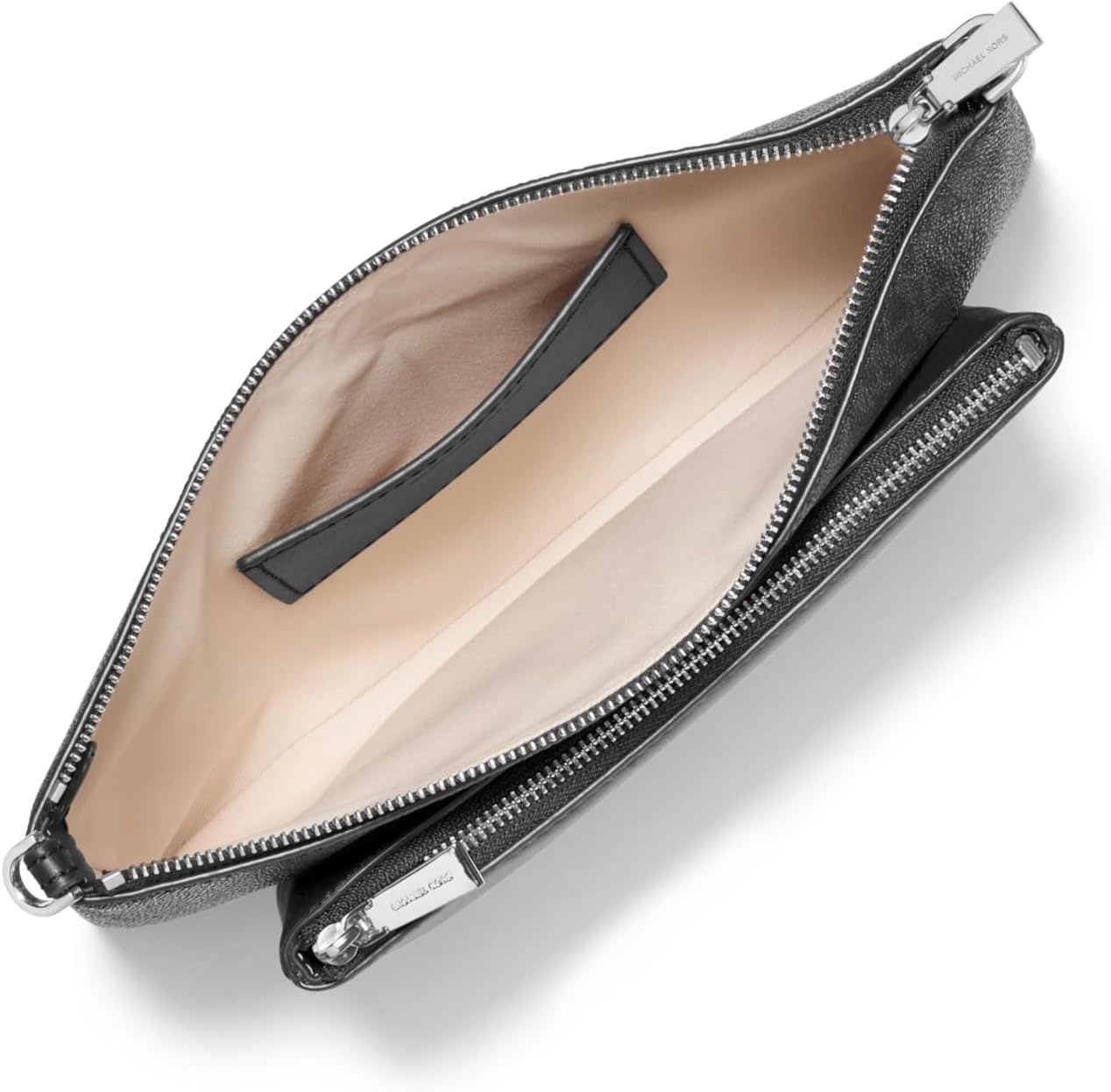 image:imageMichael Kors Jet Set Medium Pocket Convertible Crossbody BagSilvertone HardwareTonal Mk Signature Coated TwillBlack