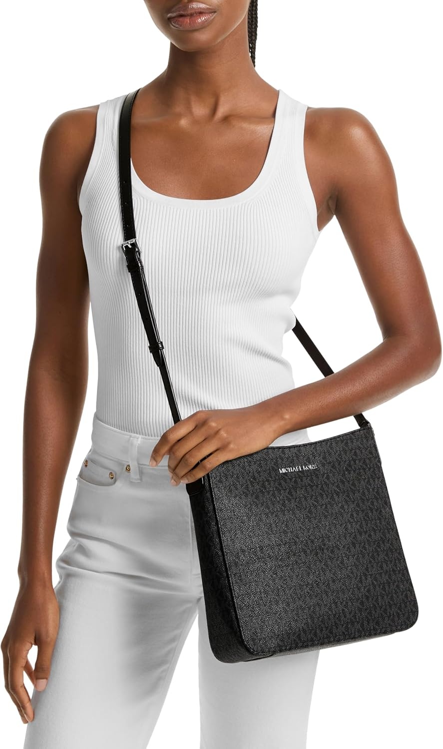 image:imageMichael Kors Jet Set Messenger BagSilvertone HardwareBlack