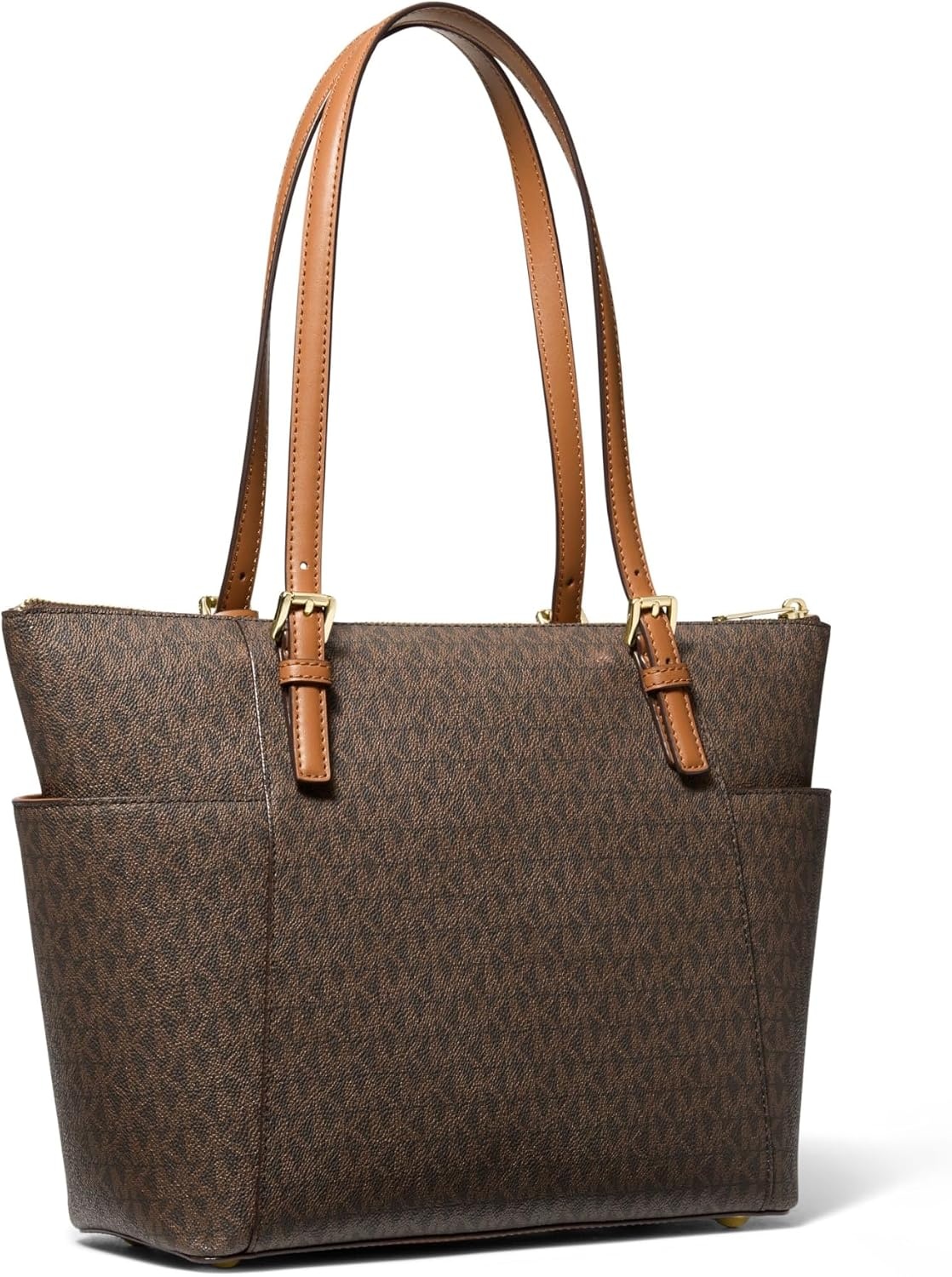 image:imageMichael Kors Jet Set Top Zip ToteGoldtone HardwareBrownAcorn