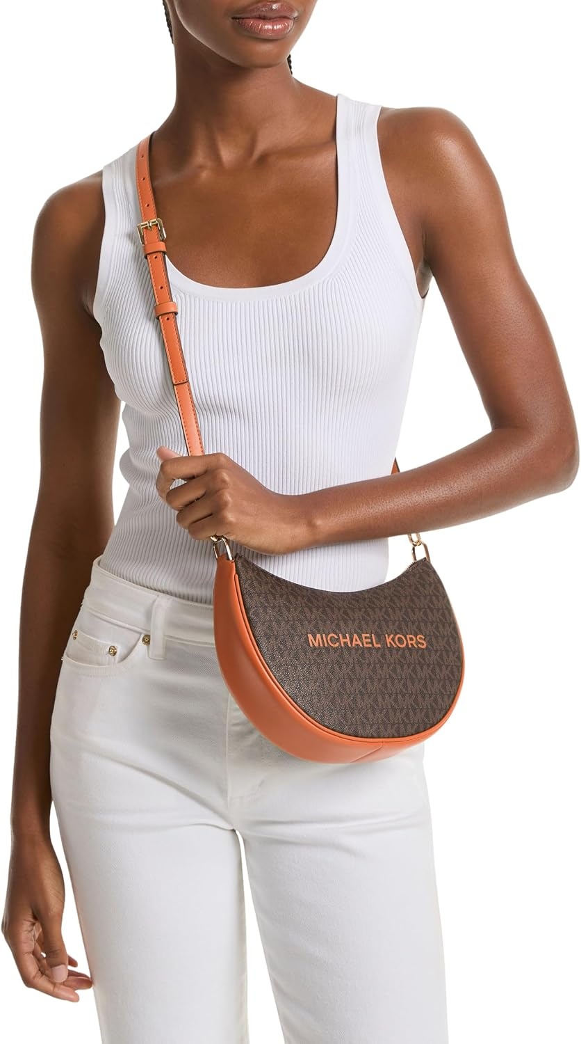 image:imageMichael Kors Kyla Small Convertible PouchetteGoldtone HardwareOrange Punch