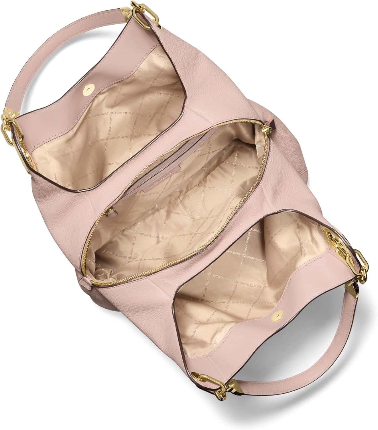 image:imageMichael Kors Lillie Large Chain Shoulder BagGoldtone HardwarePebble LeatherSoft Pink