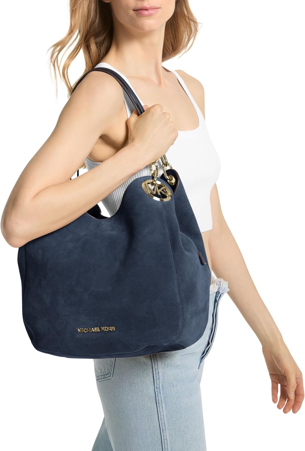 image:imageMichael Kors Lillie Large Chain Shoulder BagNavy
