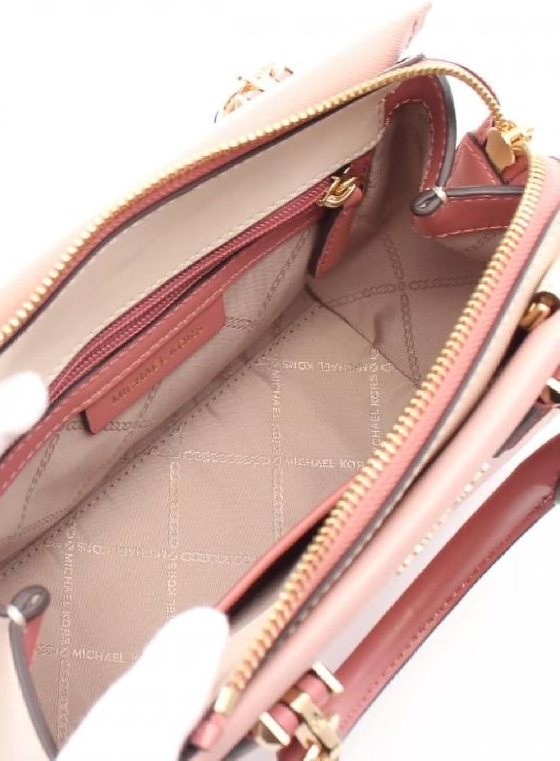 image:imageMichael Kors Marilyn Small Crossbody BagSoft PinkLight CreamFawn