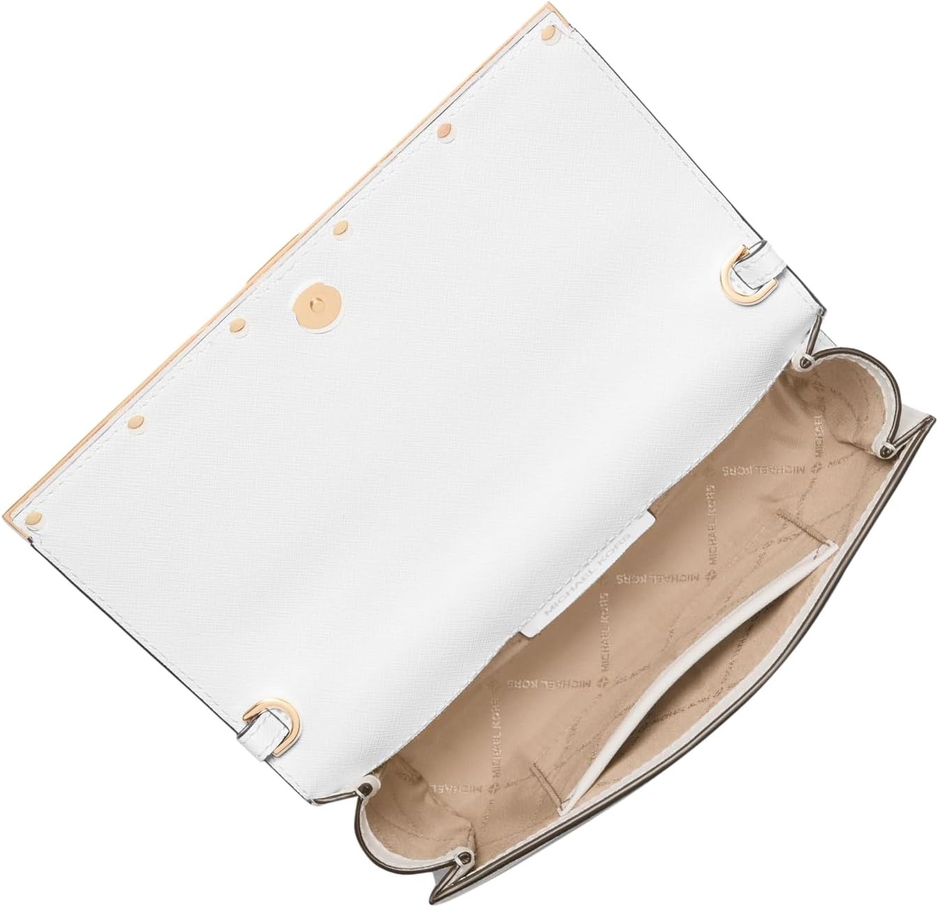 image:imageMichael Kors Mona Large ClutchGoldtone HardwareOptic White
