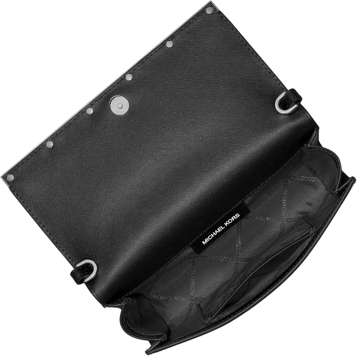 image:imageMichael Kors Mona Large ClutchSilvertone HardwareBlack
