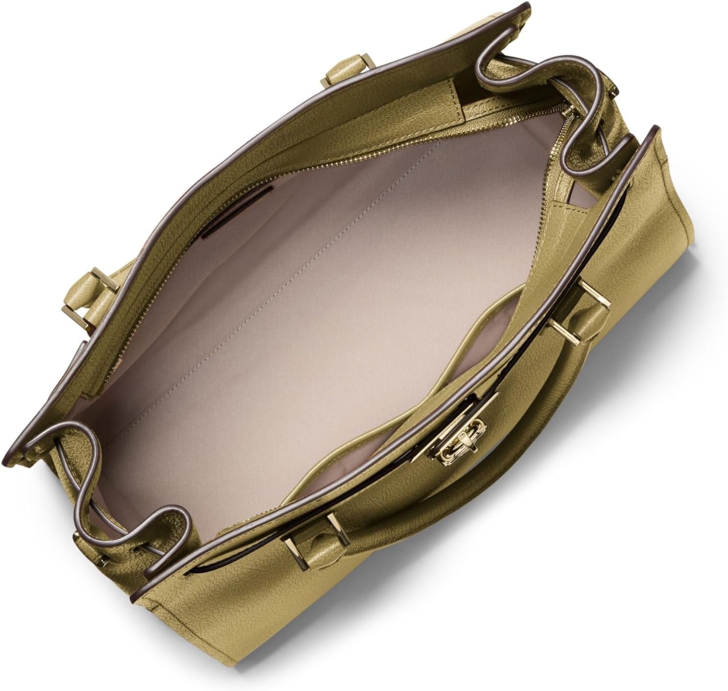 image:imageMichael Kors Womens Hamilton SatchelGoldtone HardwareUrbino LeatherPistachio