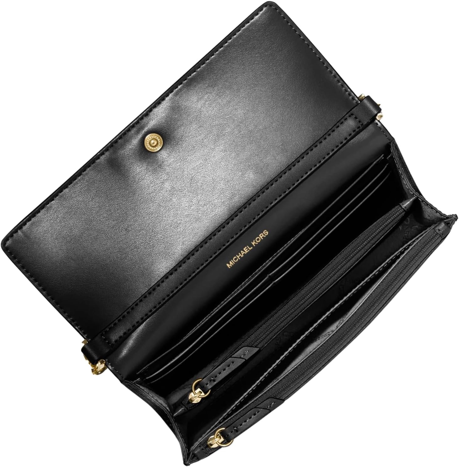 image:imageMichael Kors Womens Jet Set Medium 2in1 Wallet On Chain Crossbody BagGoldtone HardwareBlack