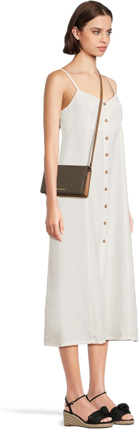 image:imageMichael Kors Womens Jet Set Medium Flap Crossbody BagBrownAcorn