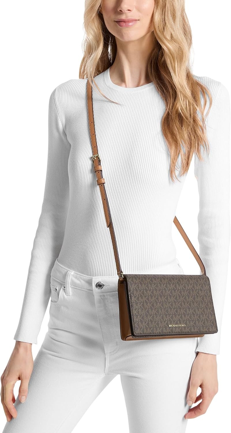 image:imageMichael Kors Womens Jet Set Medium Flap Crossbody BagBrownAcorn