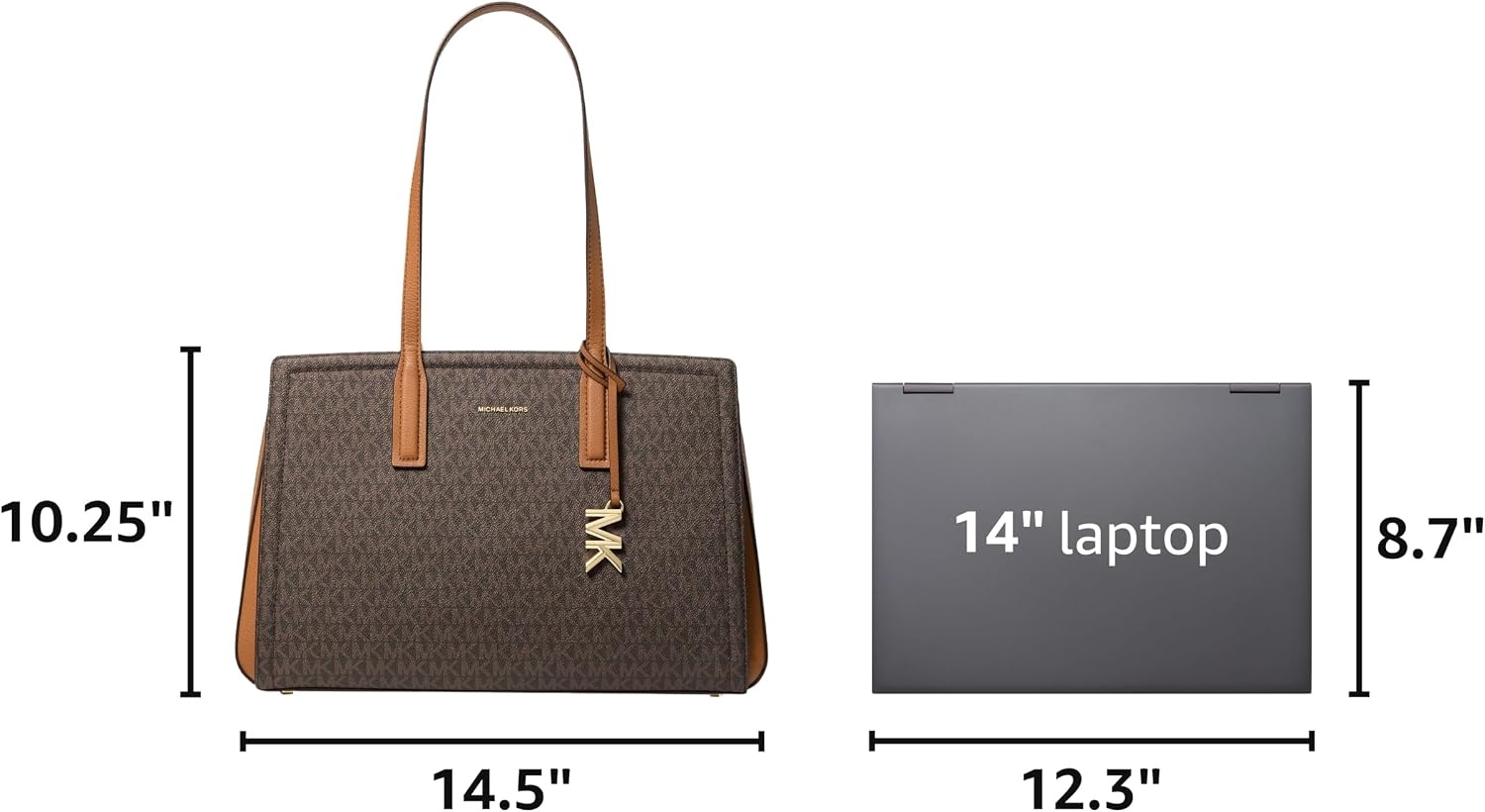 image:imageMichael Kors Womens Laila Medium Tote BagGoldtone HardwareBrownAcorn