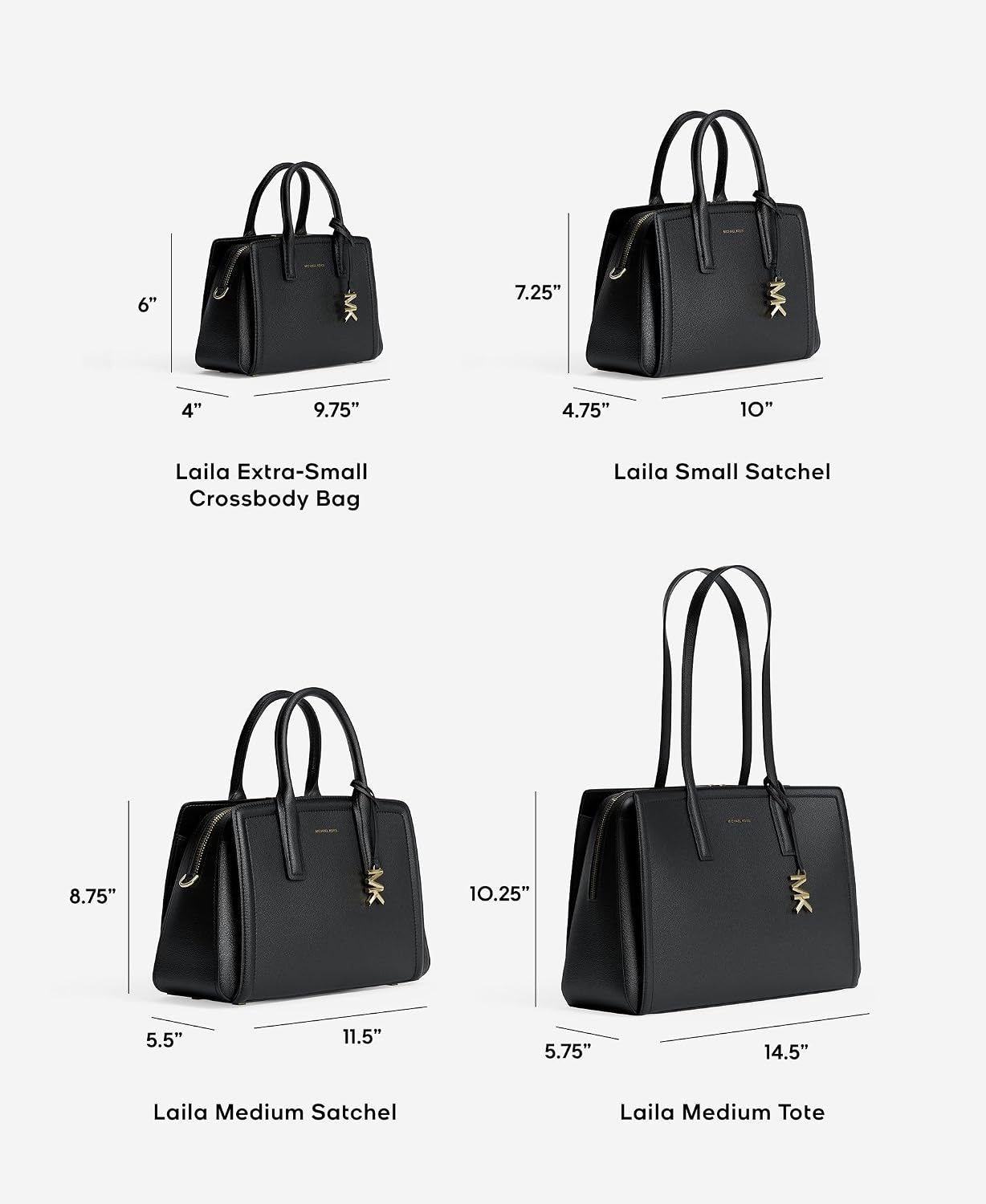 image:imageMichael Kors Womens Laila Medium Tote BagGoldtone HardwareMk Signature Coated TwillBrownBlack