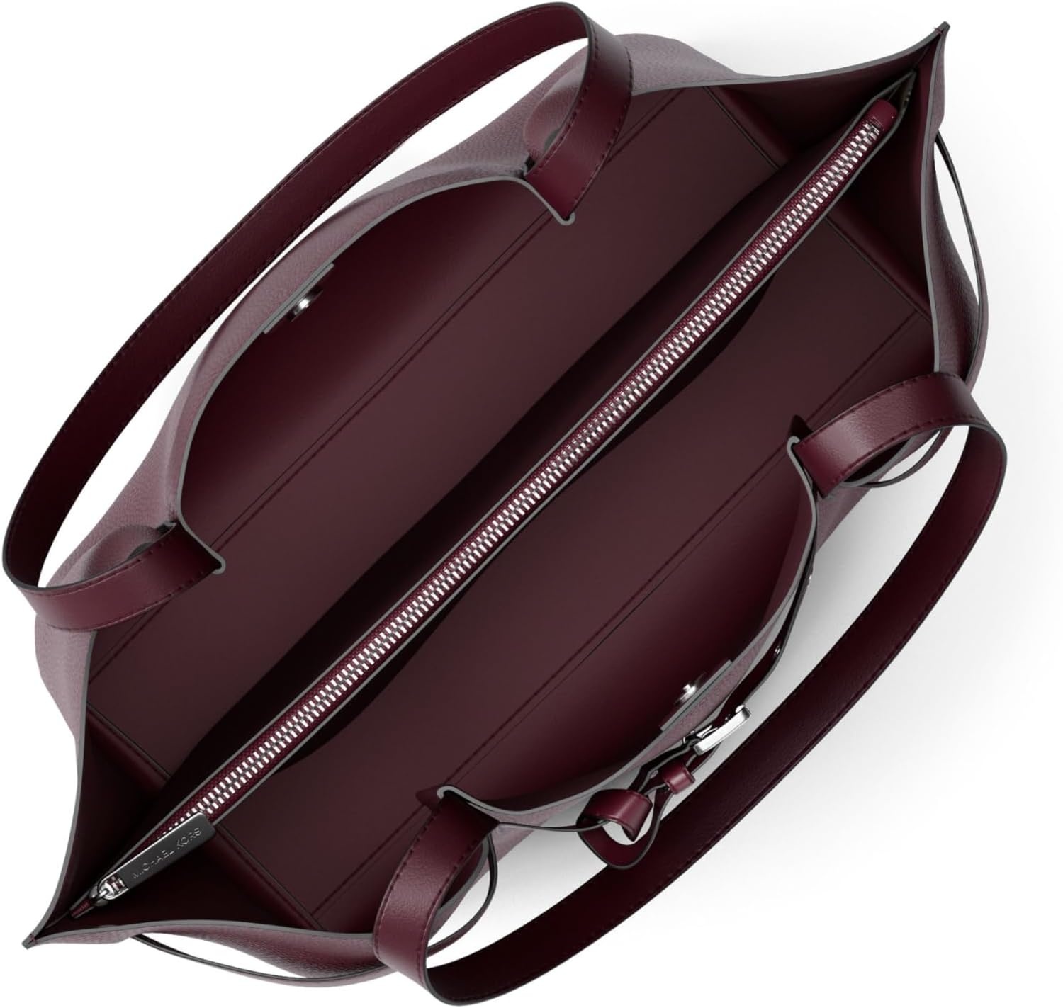 image:imageMichael Kors womens Emilia Large ToteSilvertone HardwarePebble LeatherOxblood