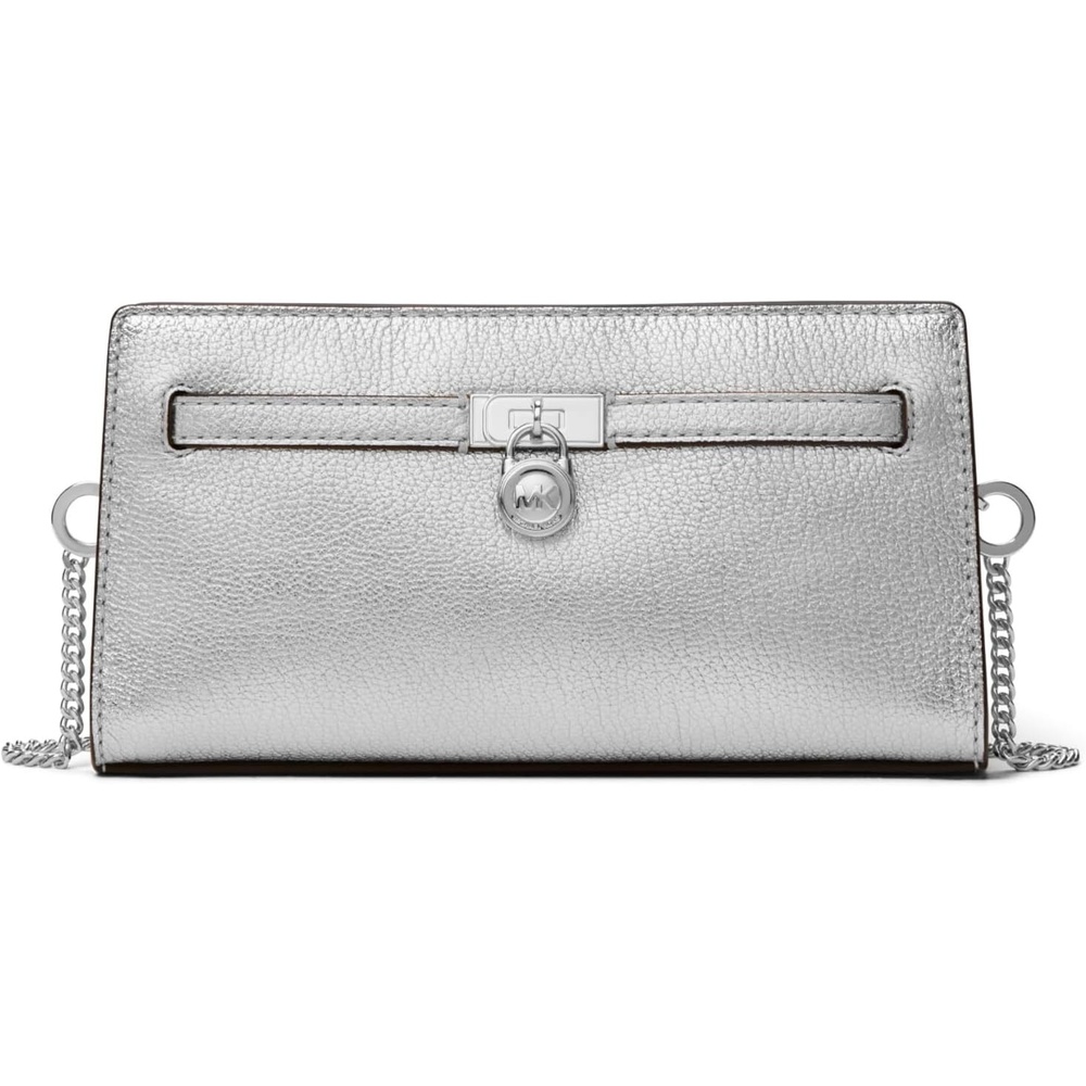 image:imageMICHAEL Michael Kors Hamilton Moderne Exta Small Convertible XbodySilvertone HardwareMetallic Urbino LeatherSilver