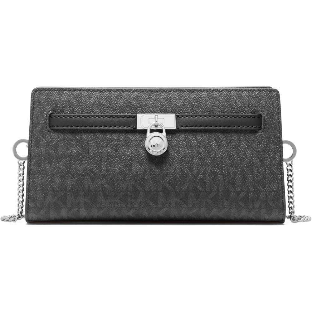 image:imageMICHAEL Michael Kors Hamilton Moderne Exta Small Convertible XbodySilvertone HardwareTonal Mk Signature Coated TwillBlack