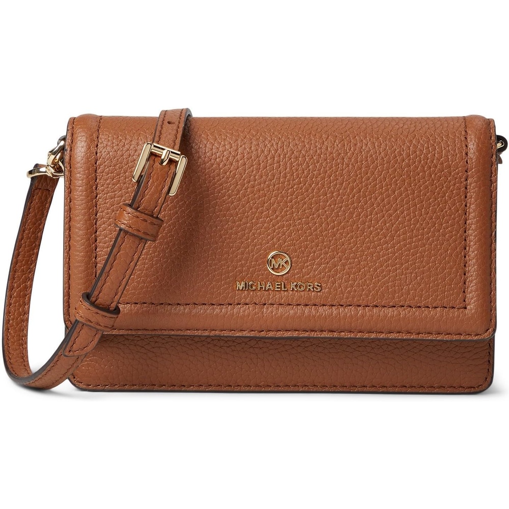 image:imageMICHAEL Michael Kors Jet Set Charm Small Phone Crossbody  Purse for Women  Saffiano Leather  Snap ClosureLuggage