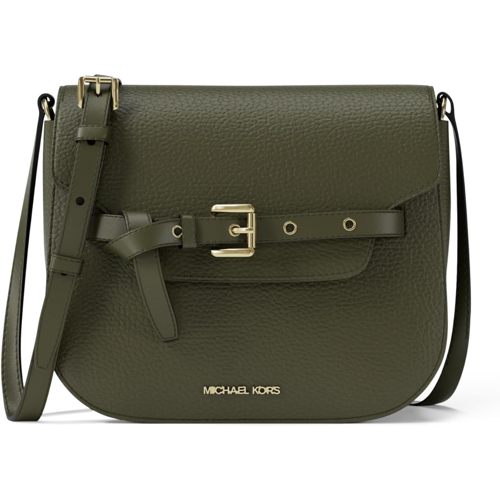 image:imageMichael Kors Emilia Small Saddle Crossbody BagIvyPebbled Leather