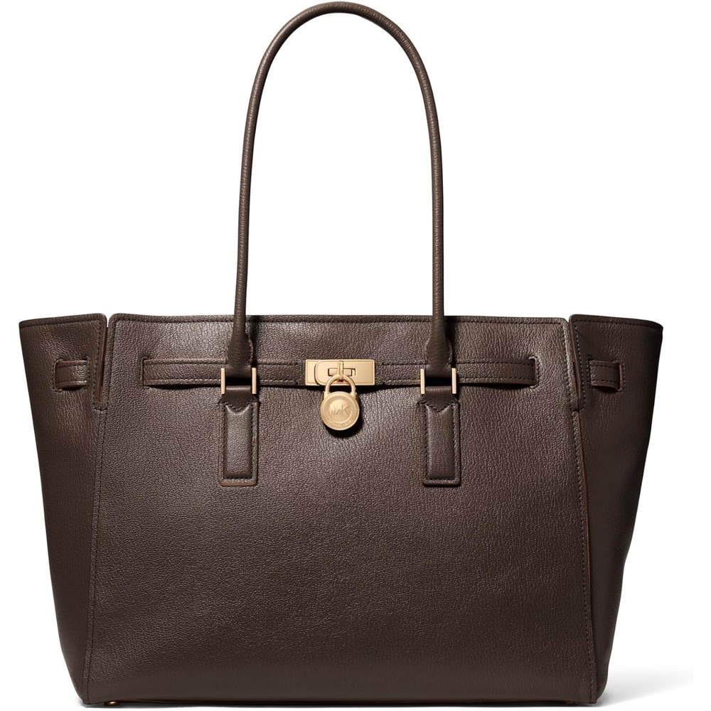 image:imageMichael Kors Hamilton Large ToteGoldtone HardwareUrbino LeatherChocolate