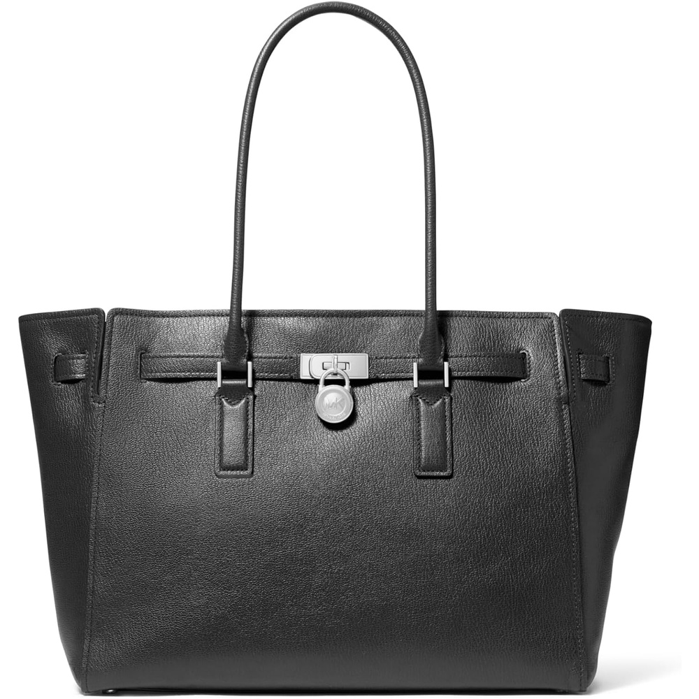 image:imageMichael Kors Hamilton Large ToteSilvertone HardwareUrbino LeatherBlack