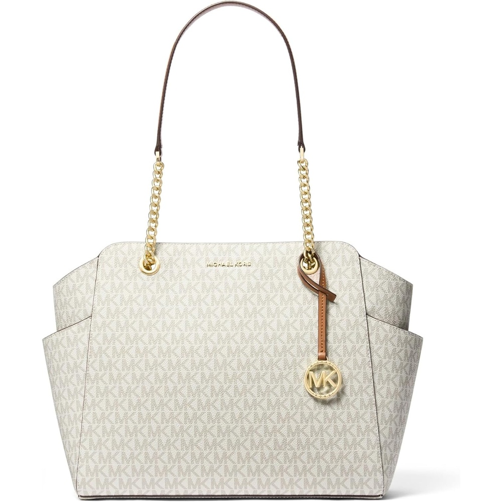 image:imageMichael Kors Jacquelyn Medium Chain ToteGoldtone HardwareVanillaAcorn