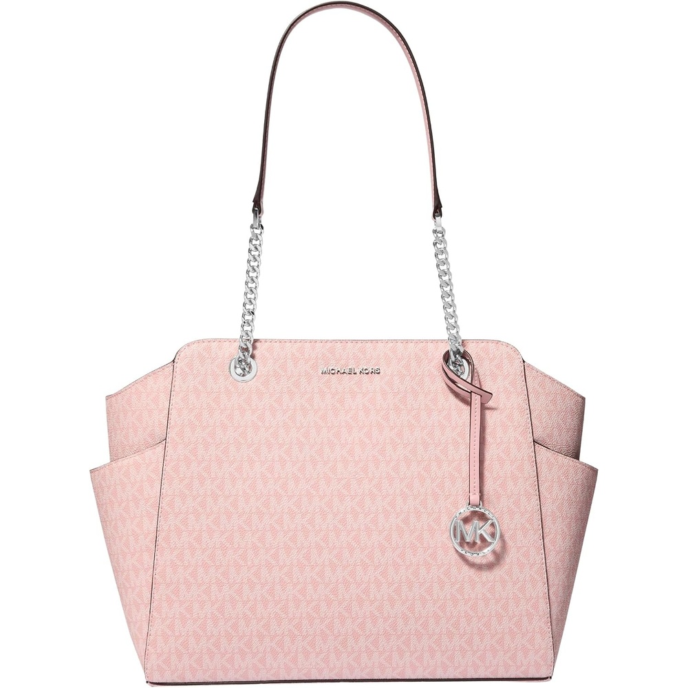 image:imageMichael Kors Jacquelyn Medium Chain ToteSilvertone HardwareSmokey Rose