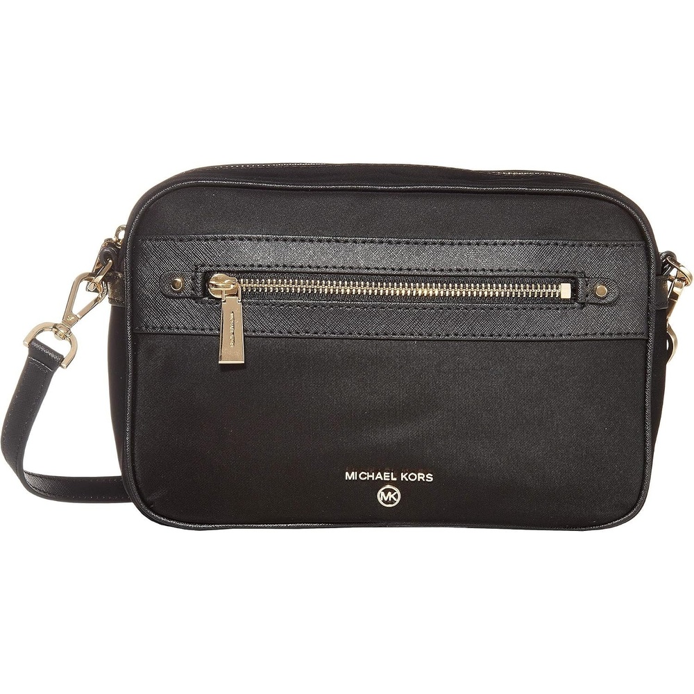 image:imageMichael Kors Jet Set Charm Large EastWest CrossbodyGoldtone HardwareNylonBlack