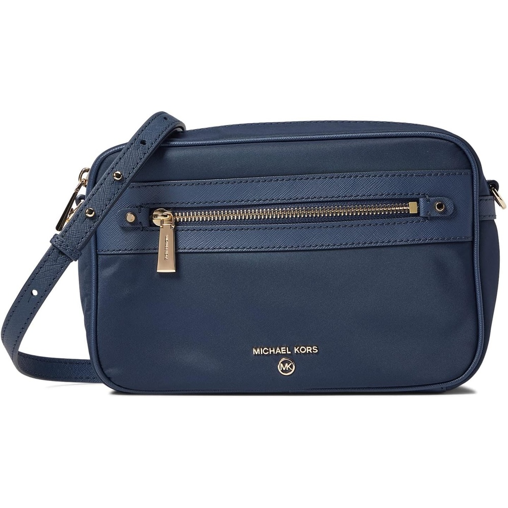 image:imageMichael Kors Jet Set Charm Large EastWest CrossbodyGoldtone HardwareNylonNavy