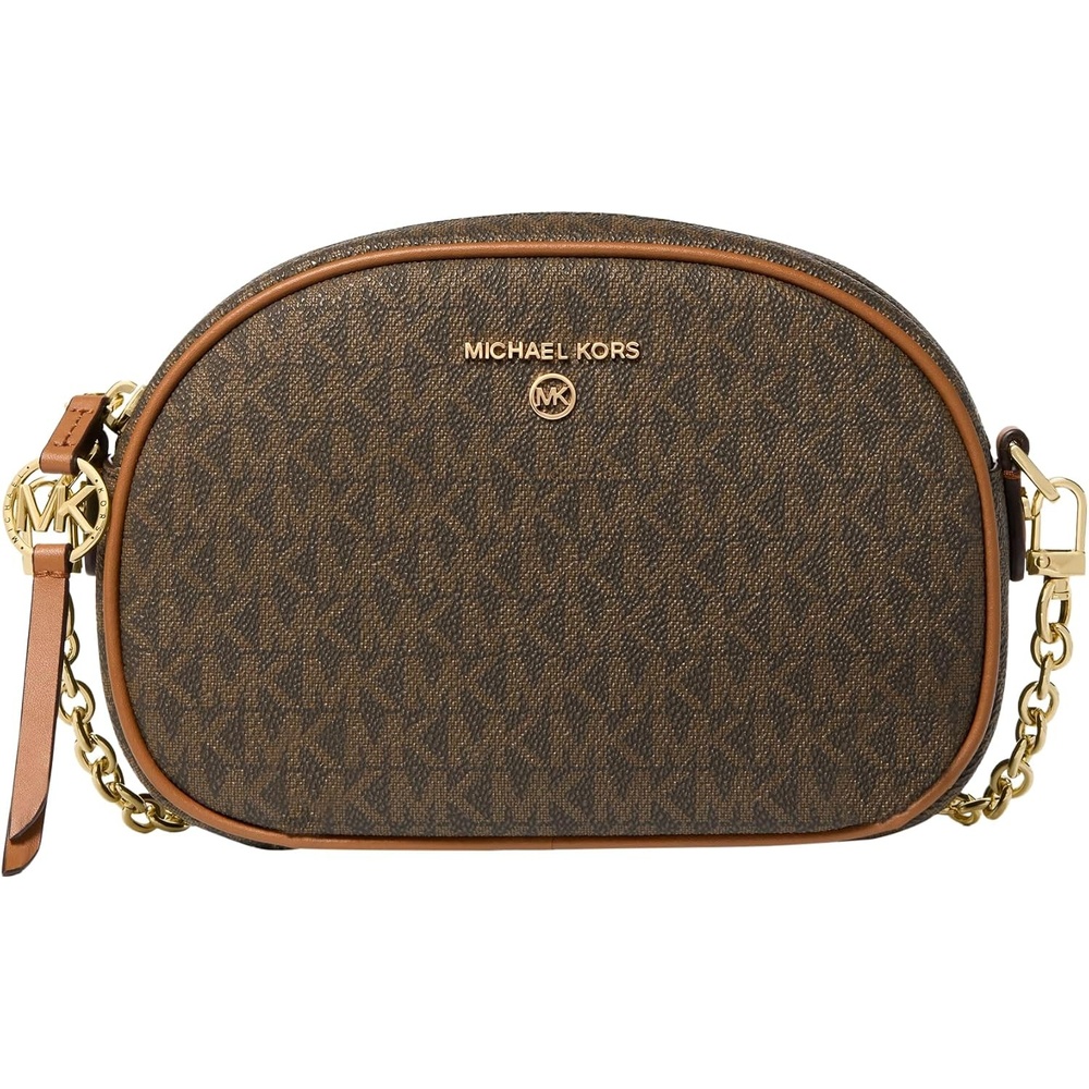 image:imageMichael Kors Jet Set Charm Small Oval Camera Crossbody BagBrownAcorn