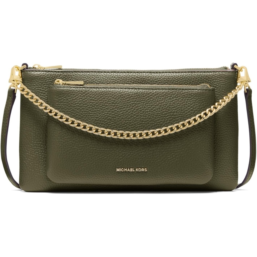 image:imageMichael Kors Jet Set Medium Pocket Convertible Crossbody BagGoldtone HardwarePebble LeatherIvy