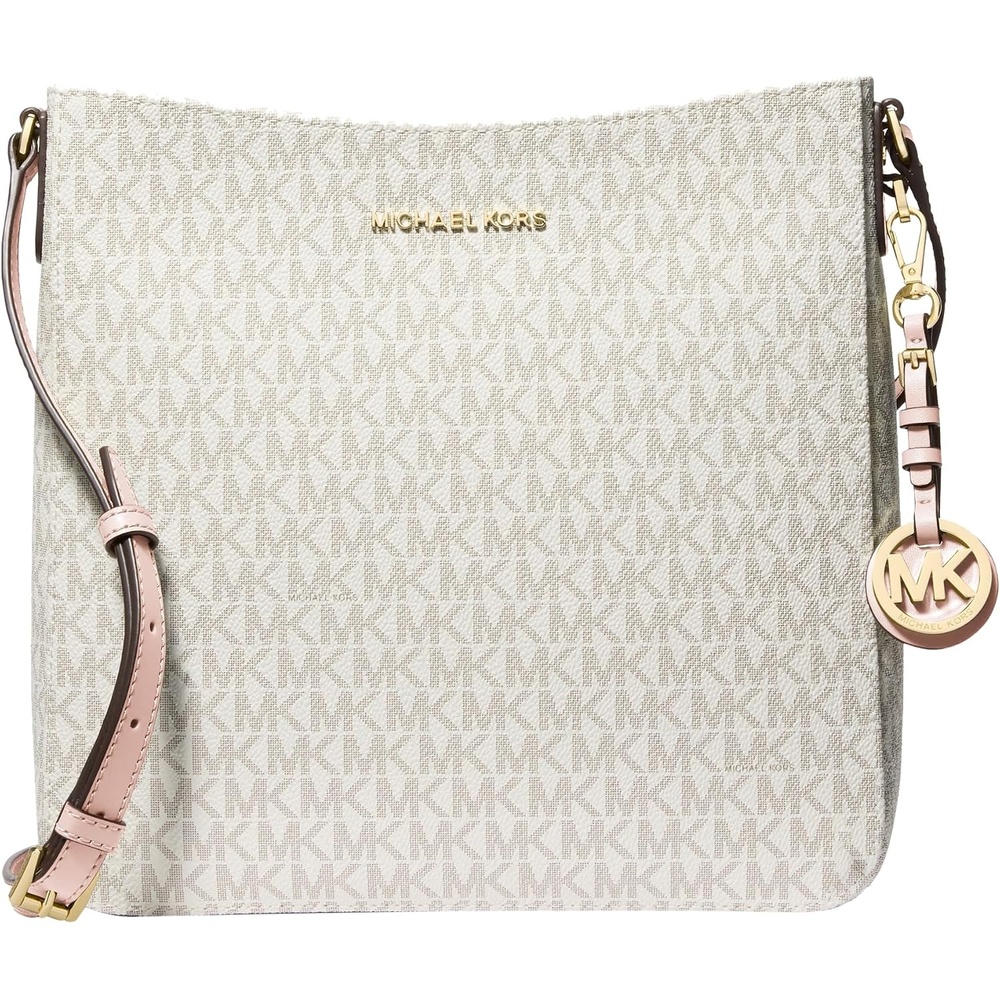 image:imageMichael Kors Jet Set Messenger BagGoldtone HardwareVanillaSoft Pink