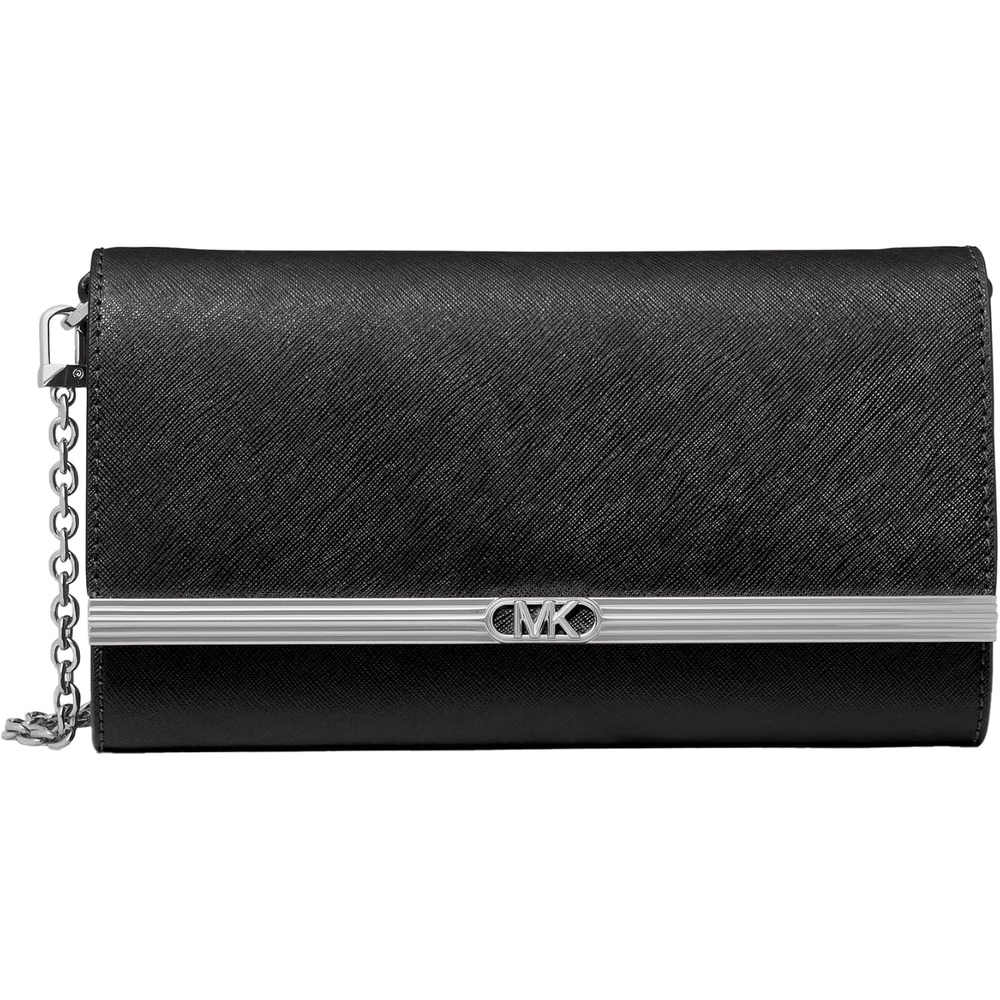 image:imageMichael Kors Mona Large ClutchSilvertone HardwareBlack