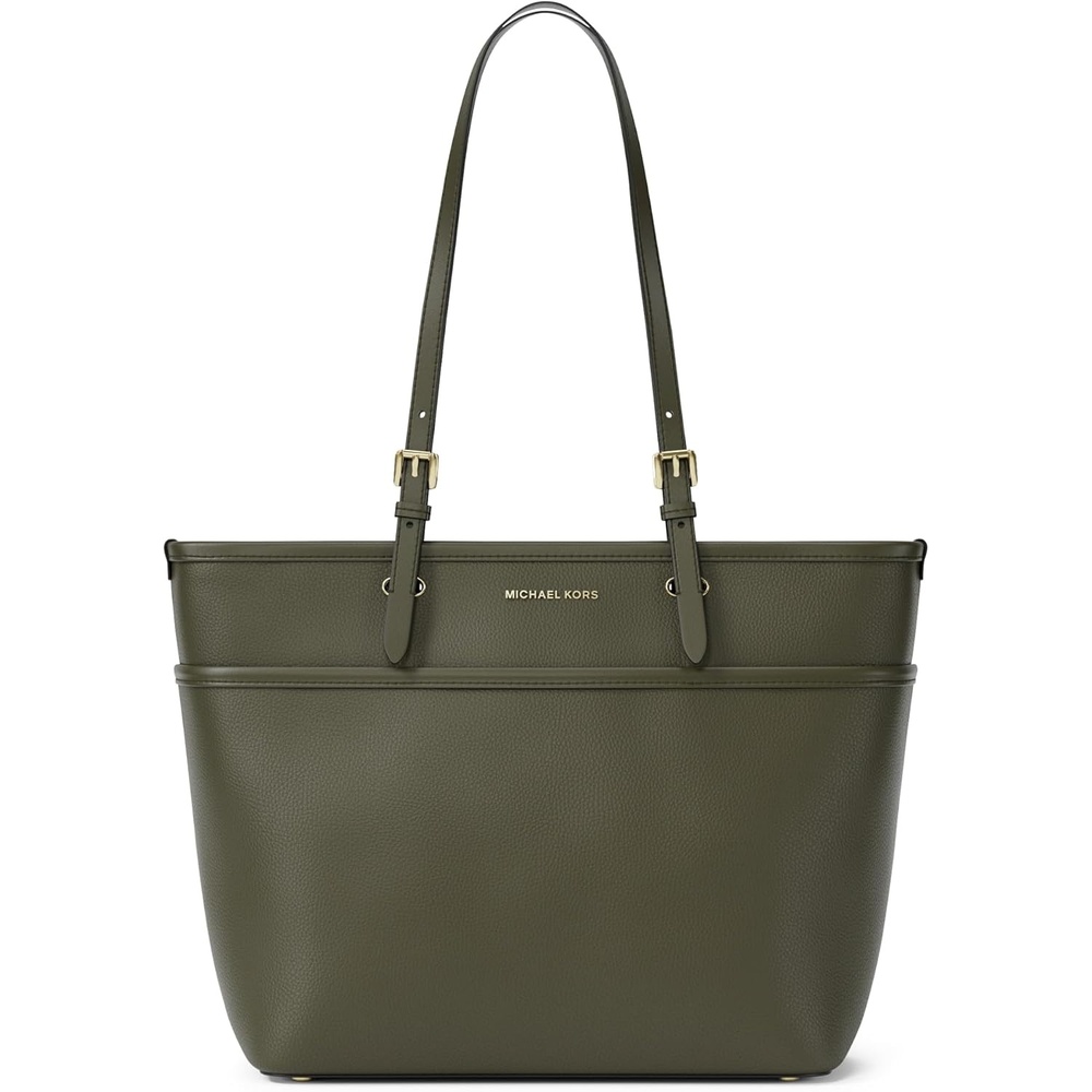 image:imageMichael Kors Winston Medium TopZip Pocket Tote BagGoldtone HardwarePebble LeatherIvy