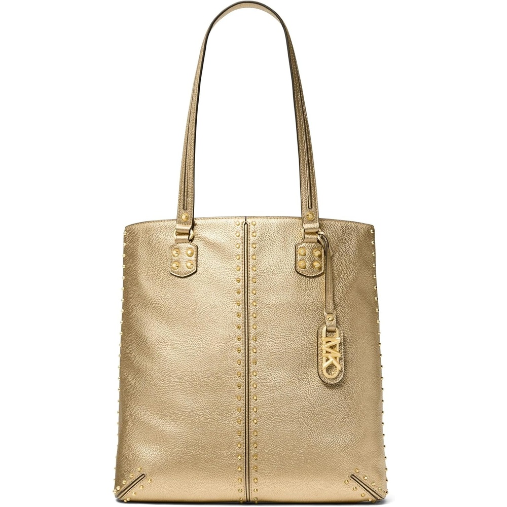 image:imageMichael Kors Womens Astor Studded Large Tote BagGoldtone HardwarePale Gold