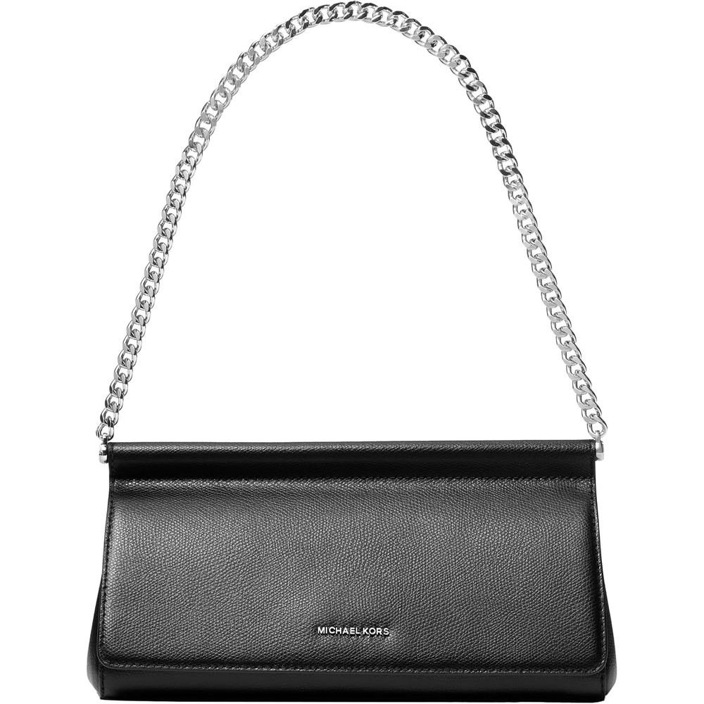 image:imageMichael Kors Womens Carmine Medium ClutchSilvertone HardwareBlack