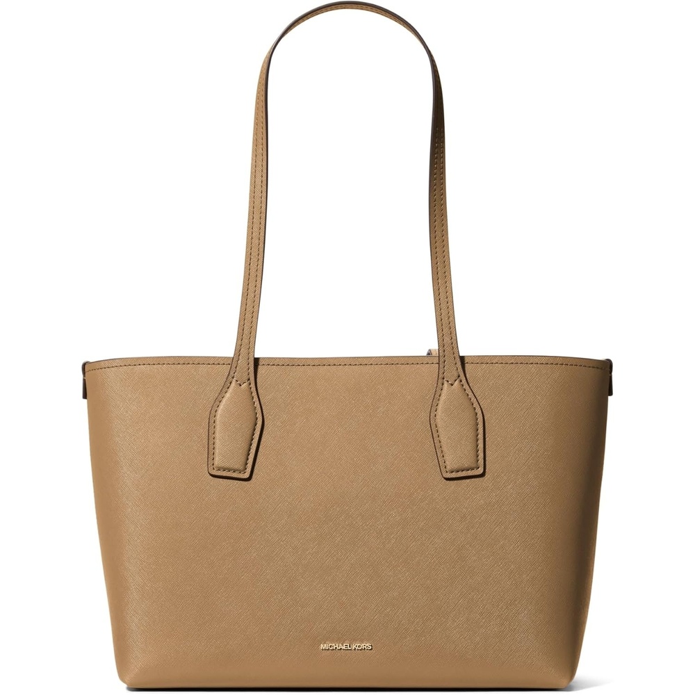 image:imageMichael Kors Womens Charlie Medium Tote With Zmall Zip CaseGoldtone HardwareSaffiano LeatherHusk