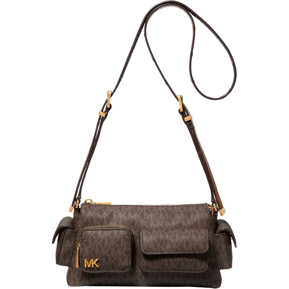 image:imageMichael Kors Womens Dakota Small Convertible Pocket Crossbody BagAntique Goldtone HardwareBrownAcorn