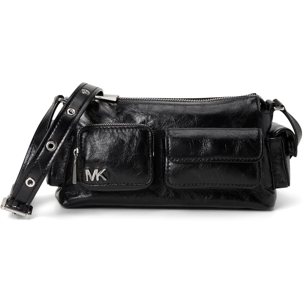 image:imageMichael Kors Womens Dakota Small Convertible Pocket Crossbody BagSilvertone HardwareBlack