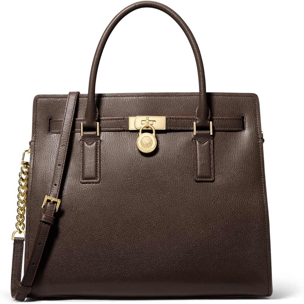 image:imageMichael Kors Womens Hamilton SatchelGoldtone HardwareUrbino LeatherChocolate