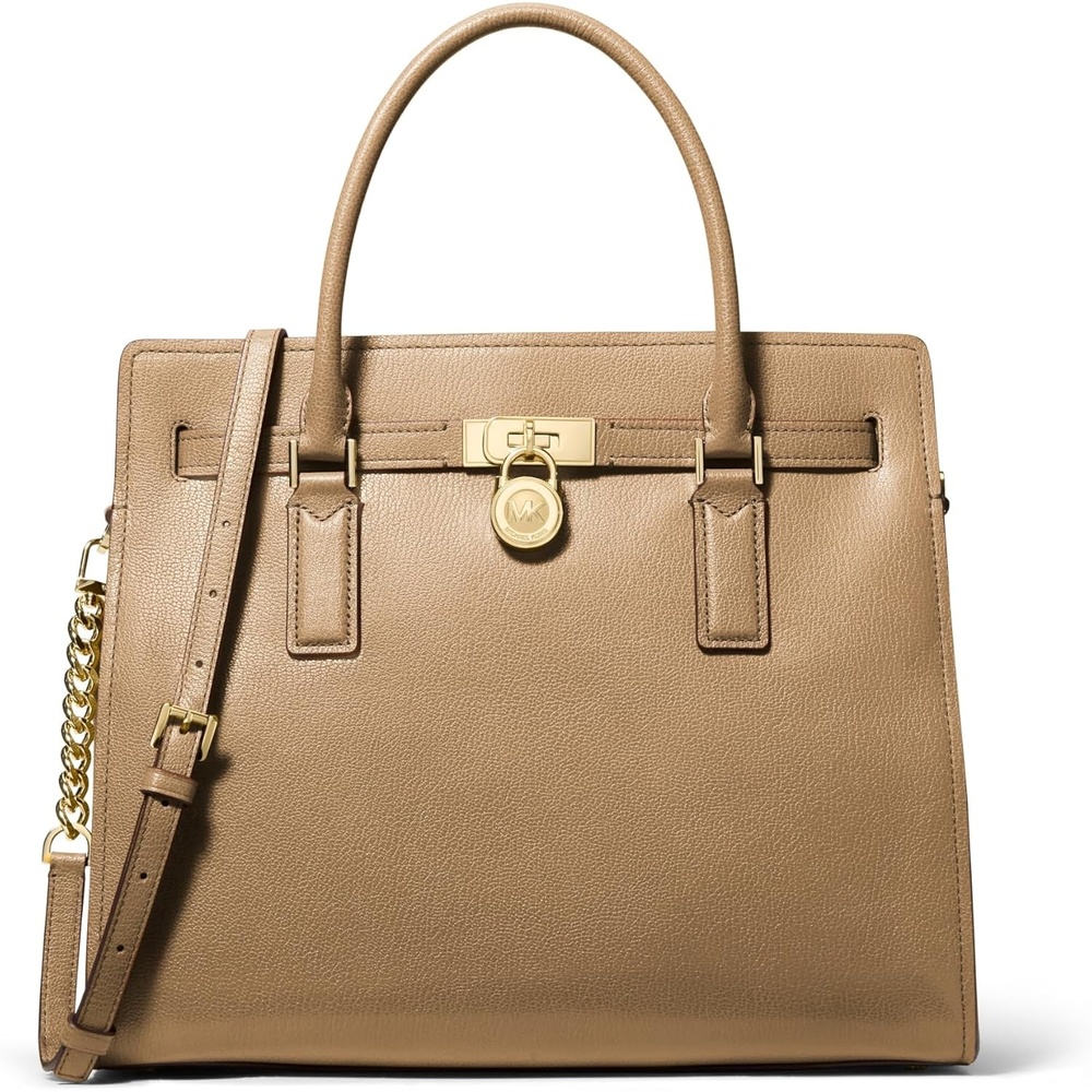 image:imageMichael Kors Womens Hamilton SatchelGoldtone HardwareUrbino LeatherHusk