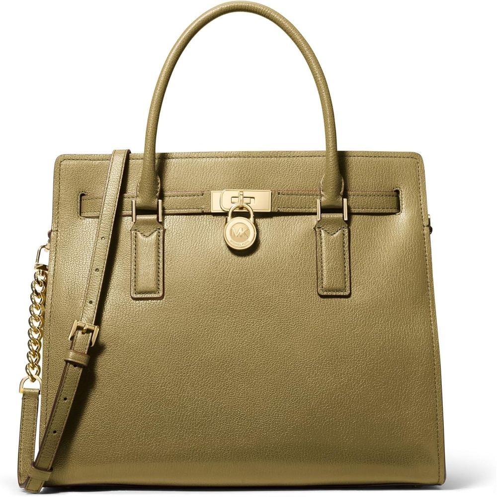 image:imageMichael Kors Womens Hamilton SatchelGoldtone HardwareUrbino LeatherPistachio
