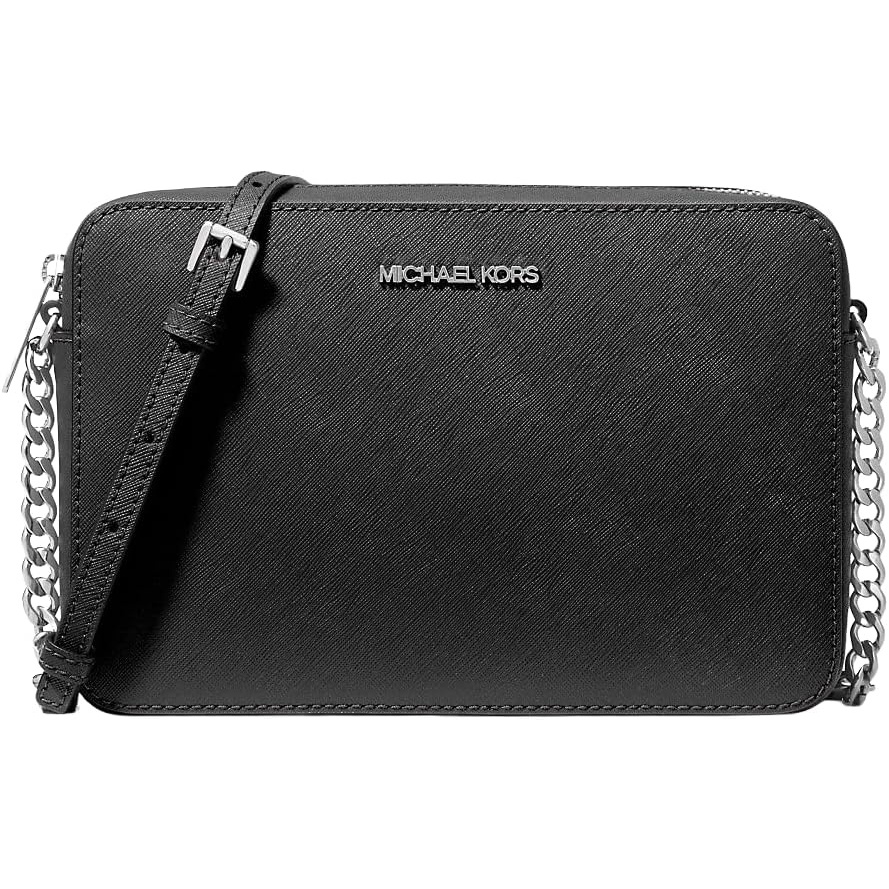 image:imageMichael Kors Womens Jet Set Large Crossbody BagSilvertone HardwareBlack